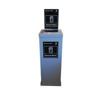 80ltr single metal grey body grey lid internal recycling bin