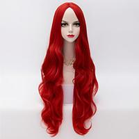 80cm european style long loose wavy u part hair red heat resistant syn ...