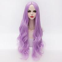 80cm Long Loose Wavy U Part Hair Light Purple Heat-resistant Synthetic Vogue Party Wig