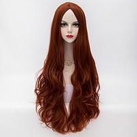 80cm long loose wavy u part hair auburn heat resistant synthetic fashi ...