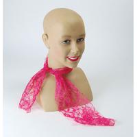 80s neon pink lace scarf