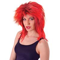 80\'s Red & Black Tina Wig