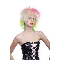 80s multi coloured ladies punk wig