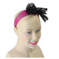 80\'s Pink Neon Lace Headband