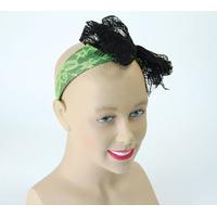 80\'s Neon Green Lace Headband