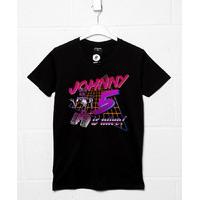 80s style johnny 5 is alive t shirt inspired by short circuit