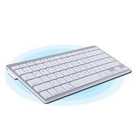 81 Key Slim Portable Bluetooth Wireless Keyboard Chiclet Keys White Silver