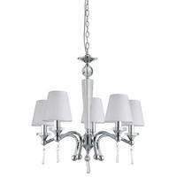 8195-5CC Brazil Multi Arm Ceiling Light with White Silk Shades