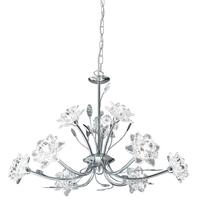 8289-9CC Bellis Chrome / Glass Flower 9 Light Ceiling Pendant