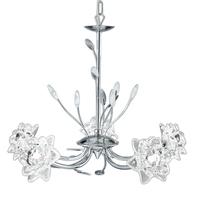 8285-5CC Bellis Chrome / Glass Flower 5 Light Ceiling Pendant