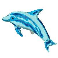 84cm x 56cm Blue Dolphin Shaped Balloon