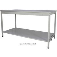 840 x 1230 x 750 Open Bench with Lower Shelf & MFC Worktop