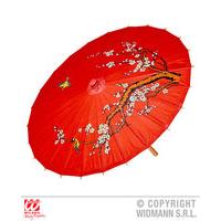 84cm Red Rice Paper Oriendta Parasol