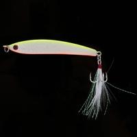 8.5cm 14g Sinking Pencil Lure Hard Bait Artificial Fishing Lure with Treble Hook Feather