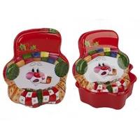 8.5 X7 Oblong Snowman Shape Plastic Container W/lid