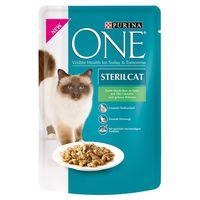 85g Purina ONE Wet Cat Food Pouches - 14 + 2 Free!* - Sterilised Salmon (16 x 85g)