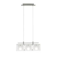 85053 yola 3 light ceiling pendant in glass and matt nickel