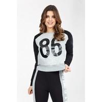 86 QUILT SHOULDER CROP SWEAT