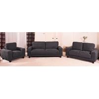 886010F Charcoal Microfibre Fabric 3+2+1 Seater Sofa Suite