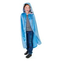 88cm Pale Blue Childrens Hooded Velvet Cloak