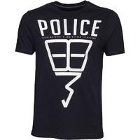 883 police mens robotic t shirt navy with white print