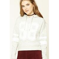 88 graphic marled knit hoodie