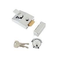 89 deadlock nightlatch 60mm backset chrome finish box