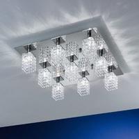 89493 Pyton 9 Light Crystal Flush Light