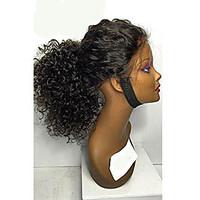 8A 8-30inch Glueless Lace Front Wigs Curly Natural Black Color Brazilian Human Hair Lace Wigs For Women