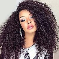 8A Peruvian Kinky Curly Wigs Glueless Lace Front Human Hair wigs For Women
