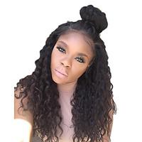 8A grade 130 Density Long Lace Front Wig Human Hair With Baby Hair curly hair wig Bleached Knots