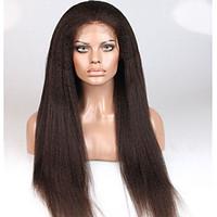 8A 8-26inch Free Part Glueless Lace Front Wigs Yaki Straight Brazilian Human Hair Lace Wig For Woman with Baby Hair