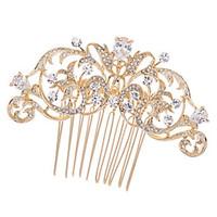 8cm Gold Gorgeous Hair Comb Tiara Wedding Bridal Jewelry for Party