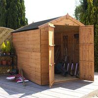 8ft x 6ft Windowless Tongue and Groove DD Apex Wooden Shed | Waltons