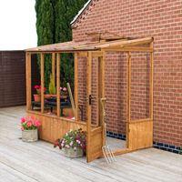 8ft x 4ft lean to pent wooden greenhouse waltons