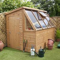 8ft x 6ft Tongue and Groove Potting Shed Wooden Greenhouse | Waltons