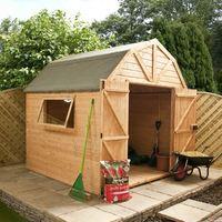 8ft x 8ft dutch barn tongue and groove apex garden shed waltons