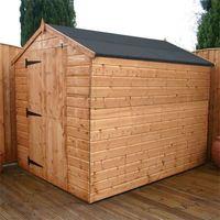 8ft x 6ft Windowless Tongue and Groove LD Apex Wooden Shed | Waltons