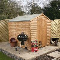 8ft x 6ft Windowless Overlap Apex Wooden Shed | Waltons