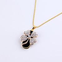 8gb necklace four leaf lucky clover jewelry usb 20 rotatable flash mem ...