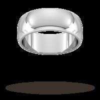 8mm D Shape Heavy Wedding Ring in Sterling Silver