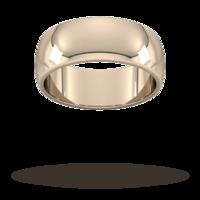 8mm D Shape Heavy Wedding Ring in 18 Carat Rose Gold