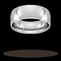 8mm Traditional Court Heavy Wedding Ring in Sterling Silver- Ring Size U