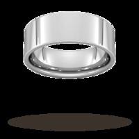 8mm Flat Court Heavy Wedding Ring in Sterling Silver- Ring Size V