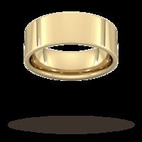 8mm Flat Court Heavy Wedding Ring in 9 Carat Yellow Gold- Ring Size S