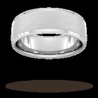 8mm Slight Court Extra Heavy polished chamfered edges with matt centre Wedding Ring in 950 Palladium - Ring Size T