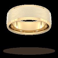 8mm Slight Court Heavy polished chamfered edges with matt centre Wedding Ring in 9 Carat Yellow Gold