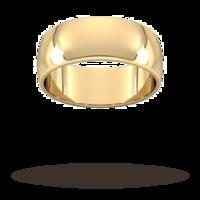 8mm D Shape Standard Wedding Ring In 18 Carat Yellow Gold - Ring Size U