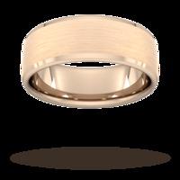 8mm Slight Court Heavy polished chamfered edges with matt centre Wedding Ring in 18 Carat Rose Gold