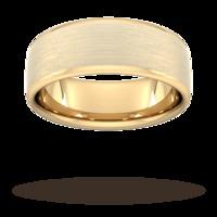 8mm Flat Court Heavy Matt Finished Wedding Ring In 18 Carat Yellow Gold